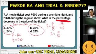 CSE Math Review  Pwede Ba Ang Trial and Error [upl. by Wanfried]