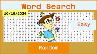 Word Search Easy  Random  10162024 [upl. by Nnaeel177]