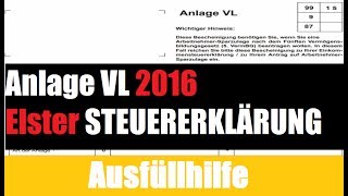 Anlage VL ELSTER  Elster Tutorial  Steuererklärung selber machen [upl. by Srevart]