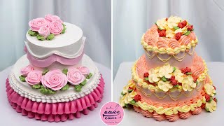 AMAZING 2 TIERED CAKE Decorating Tutorials For Everyone  So Beautiful Tiered Cake Designs [upl. by Letniuq]