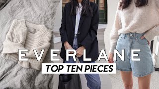 EVERLANE TOP TEN PIECES Best Style Essentials to buy from Everlane Unsponsored Try On Review [upl. by Tila]