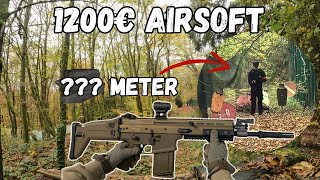 Wie weit schießt eine 1200€ Airsoft  Tokyo Marui SCARH Schusstest [upl. by Yrrum]