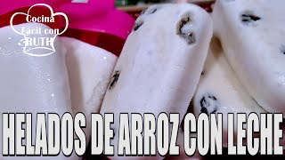 HELADOS PALETAS DE ARROZ CON LECHE ¡¡ Cremosos ricos y fácil de hacer [upl. by Rudyard]