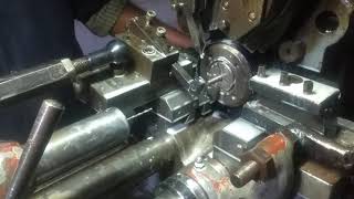 2n operation drilling 21x10 mm on Traub Machine [upl. by Ahsoyem986]