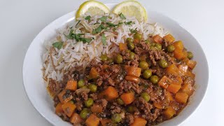 Peas and Carrots Stew With ground Beef  Bazella w Riz  يخنة البازيلا باللحمة المفرومة [upl. by Ari]