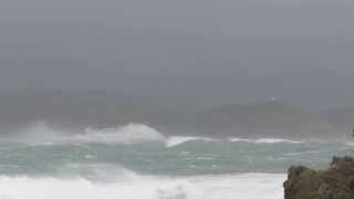 Interislander rail ferry Arahura leaving Wellington heads in storm 14 July 2013 [upl. by Anem110]