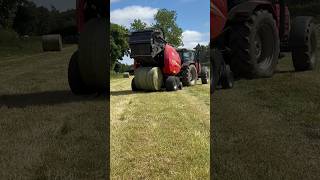 Making and moving silage bales tractors bails tractortrailer [upl. by Bronson]