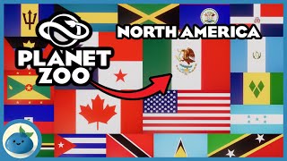 All North American Flags  Planet Zoo Speedbuild  Workshop Item [upl. by Aneej86]