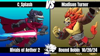 RVA Smash 148 Rivals of Aether 2  CSplash Clairen vs Madison Turner Zetterburn  Round Robin [upl. by Ortrud]