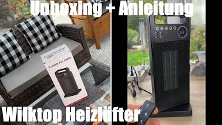 Heizlüfter Energiesparend LeiseWilktop 2000W Keramik Heizlüfter Unboxing und Anleitung [upl. by Suoirtemed85]