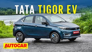 2021 Tata Tigor EV review  EV does it  First Drive  Autocar India [upl. by Neelrac]