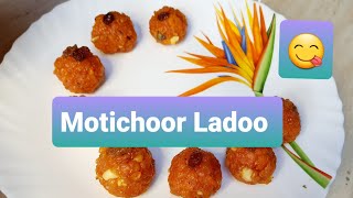 Motichoor Ladoo Recipe  INDIAN Sweet😋  Easy To Make At Home  UK  ❤Manglish Family❤ [upl. by Crescin]