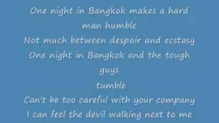 One night in Bangkok lyricswmv [upl. by Chlo]