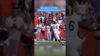 Why were two Florida players blocking each other vs Georgia Southern 🤔 shorts [upl. by Vinni]