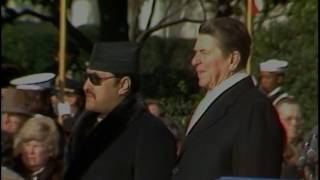 President Reagans Remarks at Arrival Ceremony for King Birendra of Nepal on December 7 1983 [upl. by Ayekal491]