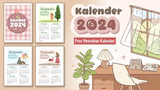 Cara Membuat Kalender di Canva  Kalender 2024 [upl. by Ajim180]