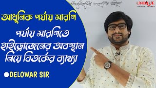 Modern Periodic Table  পর্যায় সারণিতে হাইড্রোজেনের অবস্থান ব্যাতিক্রম নিয়ে যত মতবাদ  Delowar Sir [upl. by Larrie337]