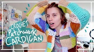 Patchwork Crochet Sampler Cardigan 🧶 Cardigan of Many Colours [upl. by Ydnirb]