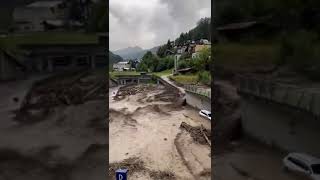 Flooding in St Anton am Arlberg Tyrol Austria  16082024 tirol Österreich unwetter [upl. by Redlac]