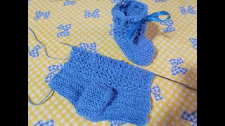 💝💋💖Coccole ai piedini Scarpine neonato ai ferri con punto cotone 36 mesi shortsvideo [upl. by Dorahs564]