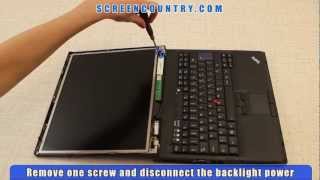 Laptop Screen Replacement  Removal Instructions for IBM Thinkpad T60 [upl. by Conyers438]