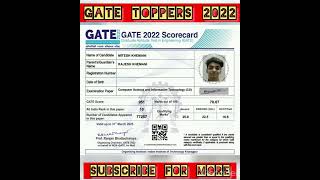 GATE 2022 Result out 💞💞 IIT KGP GATE TOPPERS AIR  10 GATE SCORE CARD DOWNLOAD shorts shortsfeed [upl. by Plerre]