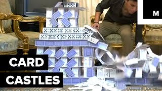 Playing card castles [upl. by Llenrap]