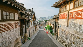 Sunday Morning Walking Tour to Bukchon Seoul  Relaxing Sounds 4K HDR [upl. by Barron]