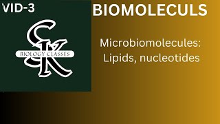 Biomolecules Part 3 Microbiomolecules Lipids and nucleotides [upl. by Ainoz752]