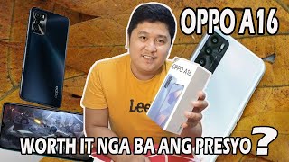 OPPO A16 UNBOXING AND REVIEW  WORTH IT NGA BA SA PRESYONG 7999  CAMERA AND GAMING TEST [upl. by Dart]