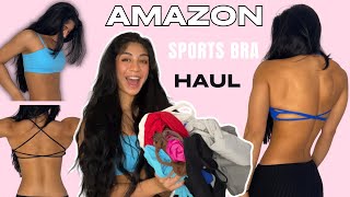 AMAZON GYM GIRL SPORTS BRA HAUL [upl. by Ahsrop]