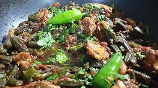 Bhindi chicken recipe fypシ゚viral shortvideo [upl. by Cantone]