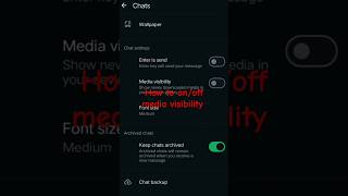 How to onoff media visibility whatsapp whatsapptricks whatsappvideo [upl. by Mattson]