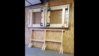 Folding workbench on wheels DIY  ver2021  plans to download [upl. by Neemsaj249]