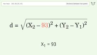 Find the distance between two points p1 9339 and p2 2545 StepbyStep Video Solution [upl. by Winebaum]