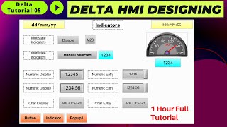 Delta HMI Designing  Full Tutorial  English [upl. by Ayel]