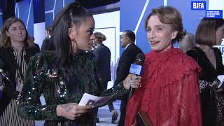 bifa 2019  red carpet interview Kristin Scott Thomas [upl. by Kirbee]