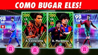 COMO BUGAR o Maradona Costacurta CR7 e o Kobel no efootball 2024 mobile [upl. by Nylcsoj]