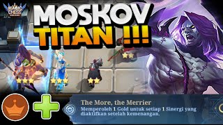 MOSKOV TITAN COMBO PRICE DENGEN RUNE INI AUTO BANYAK GOLD DI JAMIN JADI EZ WIN   MAGIC CHESS [upl. by Eppillihp]