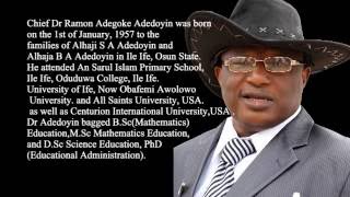 PROFILE OF PRINCE DR RAMON ADEGOKE ADEDOYIN MAYE OF IFE [upl. by Diad]