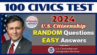 100 Civics Test for US Citizenship Interview 2024  USCIS Citizenship Questions and Answers [upl. by Nimzzaj]