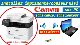 Installer une imprimante WiFi CANON sur un PC et imprimer sans cable sans routeur WiFi direct [upl. by Bywoods694]