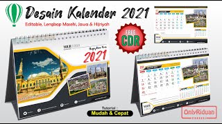 Desain Kalender Duduk 2021 dengan CorelDraw Free CDR  Calendar Template [upl. by Yort638]