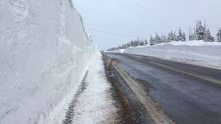 biggest Snow Banks I ever saw  Cabot trail Nova scotia [upl. by Accem]