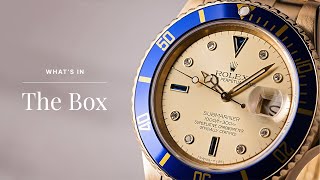 Gold Rolex Submariner Unboxing Serti Dial Ref 16808  Whats in the Box Ep 24 [upl. by Nyberg845]