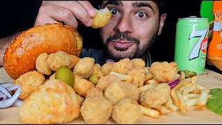 ASMR MUKBANG  UNHEALTHY MASSIVE MEAL Chicken Nuggets Popcorn Chicken Fired Sandwich SOOTHING CRUNCH [upl. by Lunette]