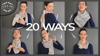 20 ways to wear a scarf  howto tips  Justine Leconte [upl. by Wun240]