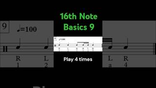 Rhythm Reading 16th Note Basics 9 100 bpm 16thnotes shorts rhythm music drums [upl. by Atlanta]