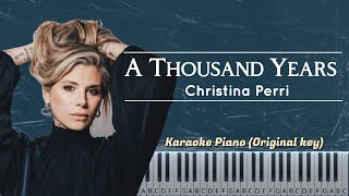 A Thousand Years  Christina Perri  Karaoke Piano Original Key [upl. by Yajiv648]