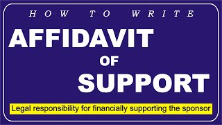 How to draft an Affidavit of Support in Favour of a Student for abroad study  Support Affidavit [upl. by Divadnoj]